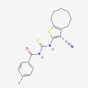 N-[(3-cyano-4,5,6,7,8,9-hexahydrocycloocta[b]thiophen-2-yl)carbamothioyl]-4-fluorobenzamide