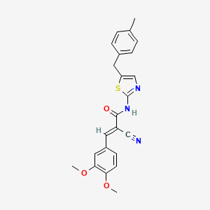 (2E)-2-cyano-3-(3,4-dimethoxyphenyl)-N-[5-(4-methylbenzyl)-1,3-thiazol-2-yl]prop-2-enamide