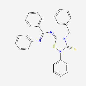 N-[(5Z)-4-benzyl-2-phenyl-3-thioxo-1,2,4-thiadiazolidin-5-ylidene]-N'-phenylbenzenecarboximidamide