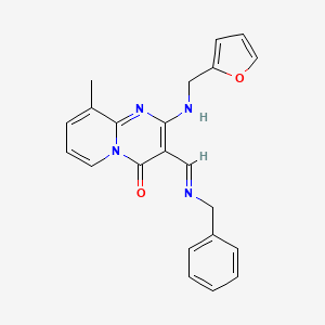 3-((Benzylimino)ME)2-((2-furylmethyl)amino)-9-ME-4H-pyrido(1,2-A)pyrimidin-4-one