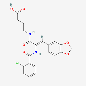 molecular formula C21H19ClN2O6 B11659552 4-{[(2Z)-3-(1,3-benzodioxol-5-yl)-2-{[(2-chlorophenyl)carbonyl]amino}prop-2-enoyl]amino}butanoic acid 