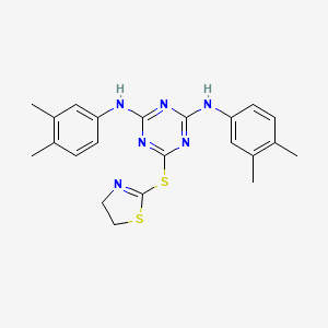 6-(4,5-dihydro-1,3-thiazol-2-ylsulfanyl)-N,N'-bis(3,4-dimethylphenyl)-1,3,5-triazine-2,4-diamine