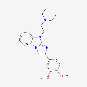 molecular formula C23H28N4O2 B11659572 2-[2-(3,4-dimethoxyphenyl)-9H-imidazo[1,2-a]benzimidazol-9-yl]-N,N-diethylethanamine 