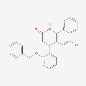 molecular formula C26H20BrNO2 B11659576 4-[2-(benzyloxy)phenyl]-6-bromo-3,4-dihydrobenzo[h]quinolin-2(1H)-one 