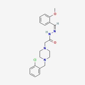 molecular formula C21H25ClN4O2 B11659584 2-{4-[(2-Chlorophenyl)methyl]piperazin-1-YL}-N'-[(Z)-(2-methoxyphenyl)methylidene]acetohydrazide 