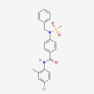 molecular formula C22H21ClN2O3S B11659602 4-[benzyl(methylsulfonyl)amino]-N-(4-chloro-2-methylphenyl)benzamide CAS No. 5733-80-2