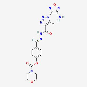 4-[(E)-(2-{[1-(4-amino-1,2,5-oxadiazol-3-yl)-5-methyl-1H-1,2,3-triazol-4-yl]carbonyl}hydrazinylidene)methyl]phenyl morpholine-4-carboxylate