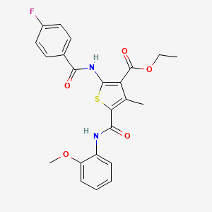 Ethyl 2-(4-fluorobenzamido)-5-[(2-methoxyphenyl)carbamoyl]-4-methylthiophene-3-carboxylate