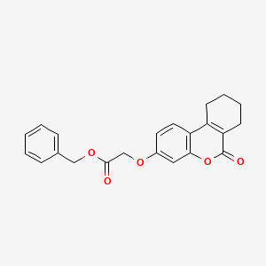 molecular formula C22H20O5 B11659645 benzyl [(6-oxo-7,8,9,10-tetrahydro-6H-benzo[c]chromen-3-yl)oxy]acetate 