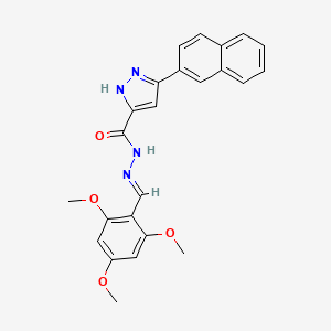 molecular formula C24H22N4O4 B11659689 3-(2-naphthyl)-N'-[(E)-(2,4,6-trimethoxyphenyl)methylidene]-1H-pyrazole-5-carbohydrazide 