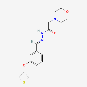 2-(Morpholin-4-YL)-N'-[(E)-[3-(thietan-3-yloxy)phenyl]methylidene]acetohydrazide