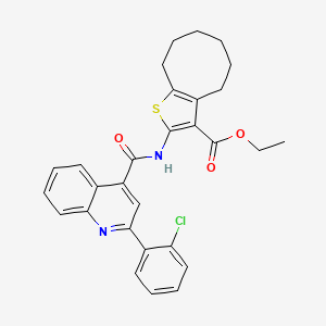 Ethyl 2-({[2-(2-chlorophenyl)quinolin-4-yl]carbonyl}amino)-4,5,6,7,8,9-hexahydrocycloocta[b]thiophene-3-carboxylate