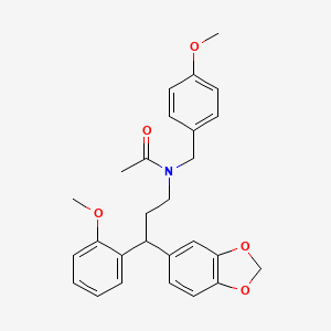 N-[3-(1,3-benzodioxol-5-yl)-3-(2-methoxyphenyl)propyl]-N-(4-methoxybenzyl)acetamide