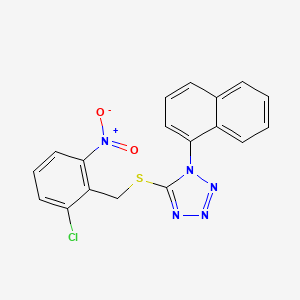 molecular formula C18H12ClN5O2S B11659756 5-[(2-chloro-6-nitrobenzyl)sulfanyl]-1-(naphthalen-1-yl)-1H-tetrazole 