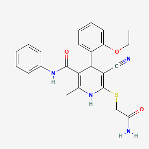 6-[(2-amino-2-oxoethyl)sulfanyl]-5-cyano-4-(2-ethoxyphenyl)-2-methyl-N-phenyl-1,4-dihydropyridine-3-carboxamide