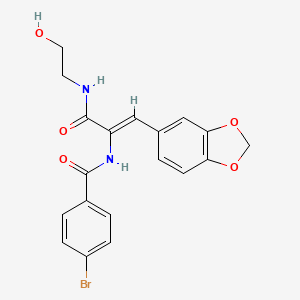 N-{(1Z)-1-(1,3-benzodioxol-5-yl)-3-[(2-hydroxyethyl)amino]-3-oxoprop-1-en-2-yl}-4-bromobenzamide