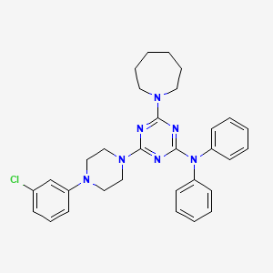 4-(azepan-1-yl)-6-[4-(3-chlorophenyl)piperazin-1-yl]-N,N-diphenyl-1,3,5-triazin-2-amine