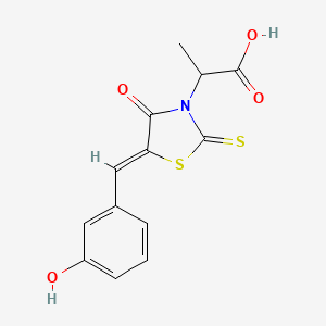 2-[(5Z)-5-[(3-hydroxyphenyl)methylidene]-4-oxo-2-sulfanylidene-1,3-thiazolidin-3-yl]propanoic acid