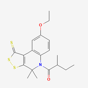 8-ethoxy-4,4-dimethyl-5-(2-methylbutanoyl)-4,5-dihydro-1H-[1,2]dithiolo[3,4-c]quinoline-1-thione