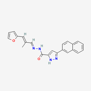 N'-[(1E,2E)-3-(2-furyl)-2-methylprop-2-enylidene]-3-(2-naphthyl)-1H-pyrazole-5-carbohydrazide