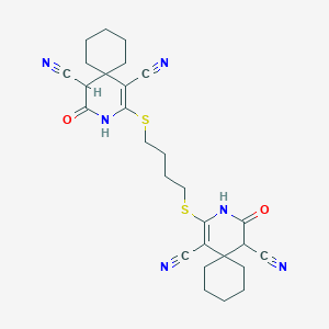 2,2'-(Butane-1,4-diyldisulfanediyl)bis(4-oxo-3-azaspiro[5.5]undec-1-ene-1,5-dicarbonitrile)