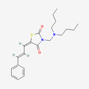 (5E)-3-[(dibutylamino)methyl]-5-[(2E)-3-phenylprop-2-en-1-ylidene]-1,3-thiazolidine-2,4-dione