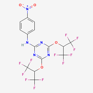 molecular formula C15H7F12N5O4 B11659847 4,6-bis[(1,1,1,3,3,3-hexafluoropropan-2-yl)oxy]-N-(4-nitrophenyl)-1,3,5-triazin-2-amine 