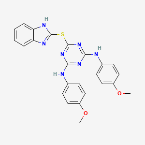 6-(1H-benzimidazol-2-ylsulfanyl)-N,N'-bis(4-methoxyphenyl)-1,3,5-triazine-2,4-diamine