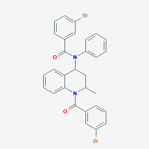 molecular formula C30H24Br2N2O2 B11659882 3-bromo-N-[1-(3-bromobenzoyl)-2-methyl-1,2,3,4-tetrahydroquinolin-4-yl]-N-phenylbenzamide 