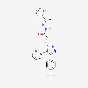 2-{[5-(4-tert-butylphenyl)-4-phenyl-4H-1,2,4-triazol-3-yl]sulfanyl}-N'-[(1E)-1-(furan-2-yl)ethylidene]acetohydrazide