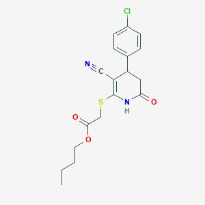 Butyl {[4-(4-chlorophenyl)-3-cyano-6-oxo-1,4,5,6-tetrahydropyridin-2-yl]sulfanyl}acetate