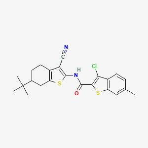 N-(6-(tert-Butyl)-3-cyano-4,5,6,7-tetrahydrobenzo[b]thiophen-2-yl)-3-chloro-6-methylbenzo[b]thiophene-2-carboxamide