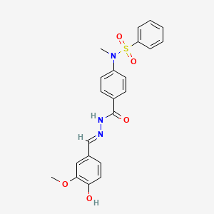 N-(4-{[(2E)-2-(4-hydroxy-3-methoxybenzylidene)hydrazinyl]carbonyl}phenyl)-N-methylbenzenesulfonamide