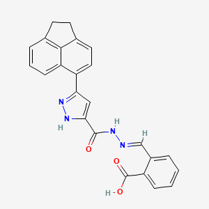 2-[(E)-({[3-(1,2-dihydroacenaphthylen-5-yl)-1H-pyrazol-5-yl]carbonyl}hydrazono)methyl]benzoic acid