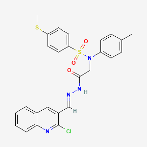 N-({N'-[(E)-(2-Chloroquinolin-3-YL)methylidene]hydrazinecarbonyl}methyl)-N-(4-methylphenyl)-4-(methylsulfanyl)benzene-1-sulfonamide