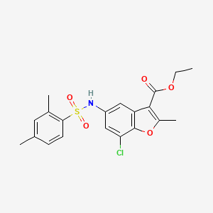 Ethyl 7-chloro-5-{[(2,4-dimethylphenyl)sulfonyl]amino}-2-methyl-1-benzofuran-3-carboxylate