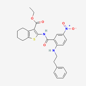 Ethyl 2-[({5-nitro-2-[(2-phenylethyl)amino]phenyl}carbonyl)amino]-4,5,6,7-tetrahydro-1-benzothiophene-3-carboxylate