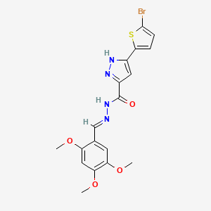 3-(5-bromothiophen-2-yl)-N'-[(E)-(2,4,5-trimethoxyphenyl)methylidene]-1H-pyrazole-5-carbohydrazide