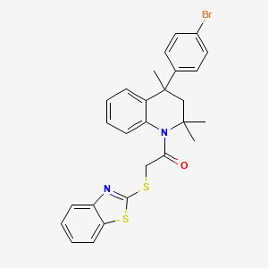 2-(1,3-benzothiazol-2-ylsulfanyl)-1-[4-(4-bromophenyl)-2,2,4-trimethyl-3,4-dihydroquinolin-1(2H)-yl]ethanone