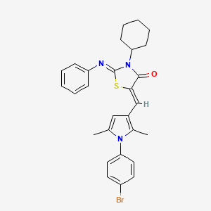 (2E,5Z)-5-{[1-(4-Bromophenyl)-2,5-dimethyl-1H-pyrrol-3-YL]methylidene}-3-cyclohexyl-2-(phenylimino)-1,3-thiazolidin-4-one