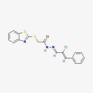 2-(1,3-benzothiazol-2-ylsulfanyl)-N'-[(1E,2Z)-2-chloro-3-phenylprop-2-en-1-ylidene]acetohydrazide