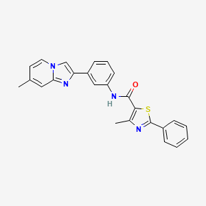 4-methyl-N-[3-(7-methylimidazo[1,2-a]pyridin-2-yl)phenyl]-2-phenyl-1,3-thiazole-5-carboxamide