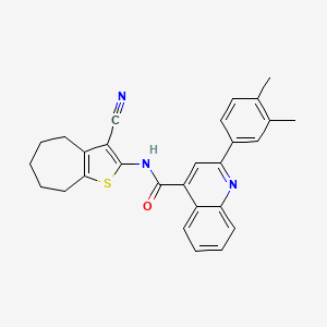 N-(3-cyano-5,6,7,8-tetrahydro-4H-cyclohepta[b]thiophen-2-yl)-2-(3,4-dimethylphenyl)quinoline-4-carboxamide