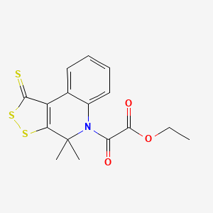 ethyl (4,4-dimethyl-1-thioxo-1,4-dihydro-5H-[1,2]dithiolo[3,4-c]quinolin-5-yl)(oxo)acetate