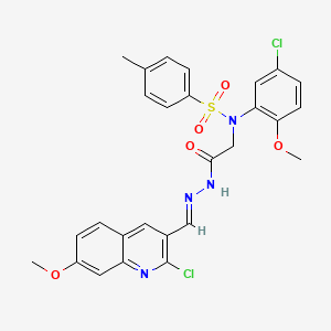 N-(5-Chloro-2-methoxyphenyl)-N-({N'-[(E)-(2-chloro-7-methoxyquinolin-3-YL)methylidene]hydrazinecarbonyl}methyl)-4-methylbenzene-1-sulfonamide