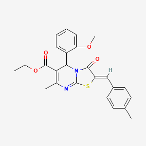 ethyl (2Z)-5-(2-methoxyphenyl)-7-methyl-2-(4-methylbenzylidene)-3-oxo-2,3-dihydro-5H-[1,3]thiazolo[3,2-a]pyrimidine-6-carboxylate