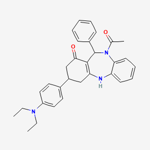 5-acetyl-9-[4-(diethylamino)phenyl]-6-phenyl-8,9,10,11-tetrahydro-6H-benzo[b][1,4]benzodiazepin-7-one