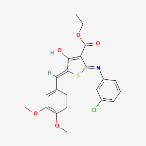 ethyl (5Z)-2-[(3-chlorophenyl)amino]-5-(3,4-dimethoxybenzylidene)-4-oxo-4,5-dihydrothiophene-3-carboxylate