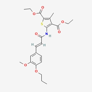 diethyl 5-{[(2E)-3-(3-methoxy-4-propoxyphenyl)prop-2-enoyl]amino}-3-methylthiophene-2,4-dicarboxylate