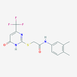 N-(3,4-dimethylphenyl)-2-{[6-oxo-4-(trifluoromethyl)-1,6-dihydropyrimidin-2-yl]sulfanyl}acetamide